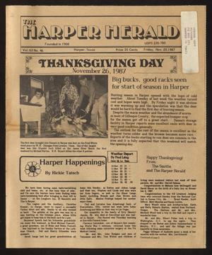 Primary view of object titled 'The Harper Herald (Harper, Tex.), Vol. 63, No. 46, Ed. 1 Friday, November 20, 1987'.