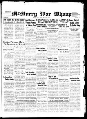 McMurry War Whoop (Abilene, Tex.), Vol. 14, No. 21, Ed. 1, Friday, March 19, 1937
