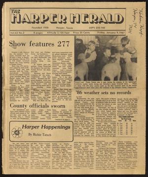 The Harper Herald (Harper, Tex.), Vol. 63, No. 2, Ed. 1 Friday, January 9, 1987