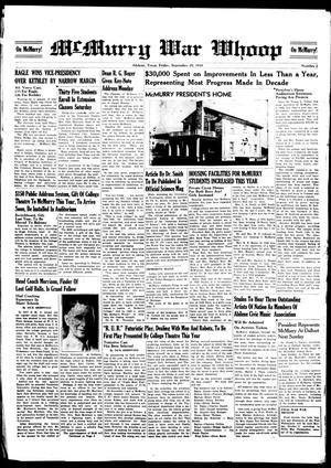 Primary view of McMurry War Whoop (Abilene, Tex.), No. 2, Ed. 1, Friday, September 29, 1939