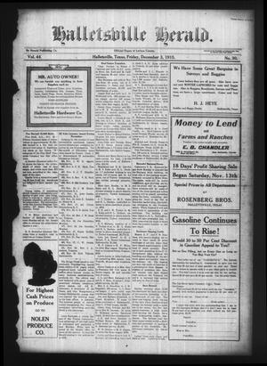 Halletsville Herald. (Hallettsville, Tex.), Vol. 44, No. 30, Ed. 1 Friday, December 3, 1915