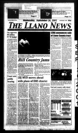 The Llano News (Llano, Tex.), Vol. 113, No. 51, Ed. 1 Wednesday, September 26, 2001