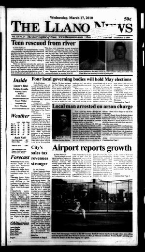 The Llano News (Llano, Tex.), Vol. 123, No. 24, Ed. 1 Wednesday, March 17, 2010
