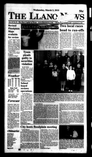 The Llano News (Llano, Tex.), Vol. 123, No. 22, Ed. 1 Wednesday, March 3, 2010