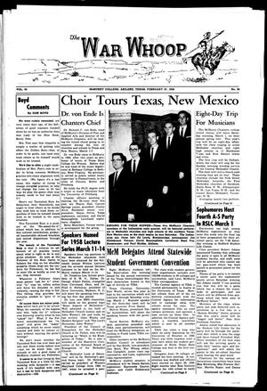 The War Whoop (Abilene, Tex.), Vol. 35, No. 20, Ed. 1, Thursday, February 27, 1958