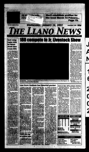 The Llano News (Llano, Tex.), Vol. [114], No. 15, Ed. 1 Wednesday, January 16, 2002