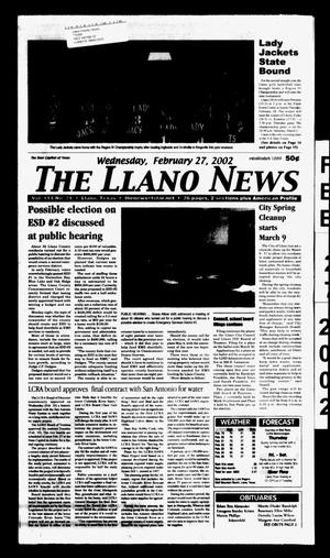 Primary view of object titled 'The Llano News (Llano, Tex.), Vol. 114, No. 21, Ed. 1 Wednesday, February 27, 2002'.