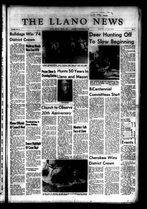 The Llano News (Llano, Tex.), Vol. 84, No. 2, Ed. 1 Thursday, November 21, 1974