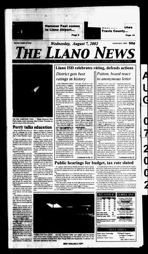 The Llano News (Llano, Tex.), Vol. 114, No. 44, Ed. 1 Wednesday, August 7, 2002