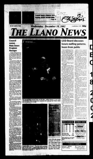 The Llano News (Llano, Tex.), Vol. 115, No. [11], Ed. 1 Wednesday, December 18, 2002