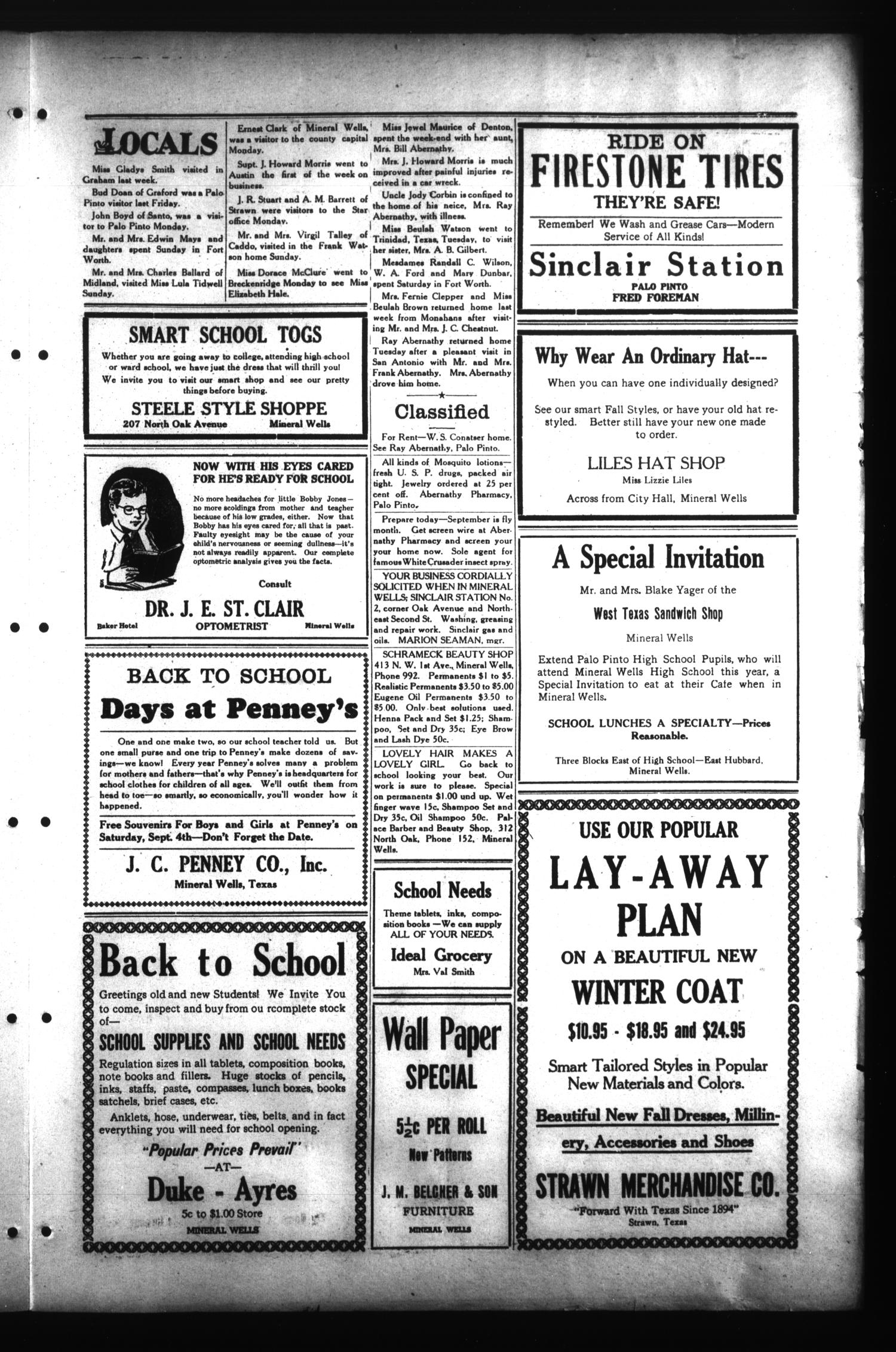 Palo Pinto County Star (Palo Pinto, Tex.), Vol. 61, No. 11, Ed. 1 Friday, September 3, 1937
                                                
                                                    [Sequence #]: 3 of 6
                                                