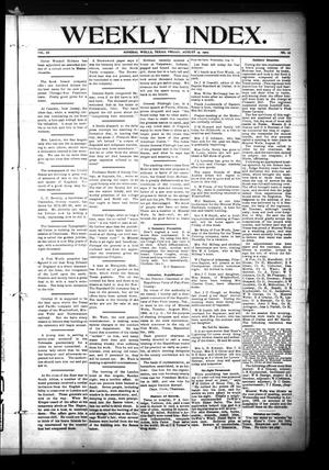 Weekly Index. (Mineral Wells, Tex.), Vol. 3, No. 12, Ed. 1 Friday, August 15, 1902