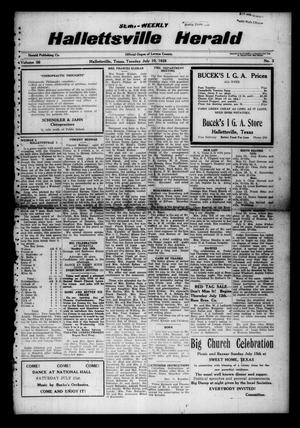 Primary view of object titled 'Semi-weekly Hallettsville Herald (Hallettsville, Tex.), Vol. 56, No. 3, Ed. 1 Tuesday, July 10, 1928'.