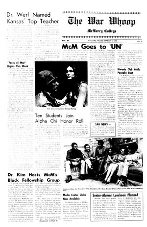 The War Whoop (Abilene, Tex.), Vol. 49, No. 20, Ed. 1, Wednesday, March 8, 1972