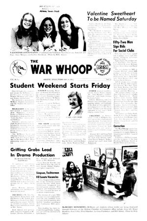 The War Whoop (Abilene, Tex.), Vol. 51, No. 17, Ed. 1, Thursday, February 14, 1974