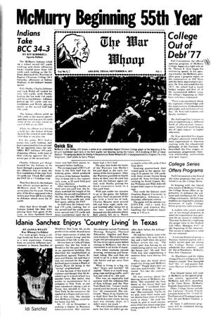 The War Whoop (Abilene, Tex.), Vol. 55, No. 1, Ed. 1, Thursday, September 8, 1977