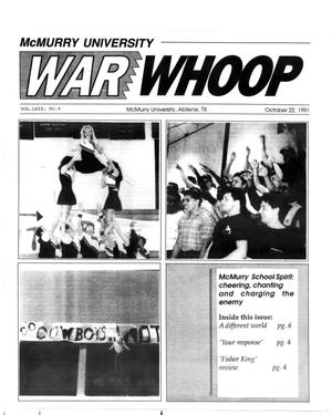 McMurry University War Whoop (Abilene, Tex.), Vol. 69, No. 4, Ed. 1, Tuesday, October 22, 1991