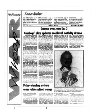 McMurry University War Whoop (Abilene, Tex.), Vol. 70, No. 8, Ed. 1, Monday, November 30, 1992