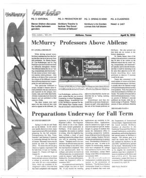 McMurry University War Whoop (Abilene, Tex.), Vol. 71, No. 14, Ed. 1, Monday, April 11, 1994
