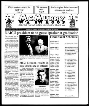 McMurry War Whoop (Abilene, Tex.), Vol. 75, No. 11, Ed. 1, Wednesday, April 21, 1999