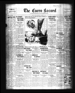 Primary view of object titled 'The Cuero Record (Cuero, Tex.), Vol. 42, No. 96, Ed. 1 Thursday, April 23, 1936'.
