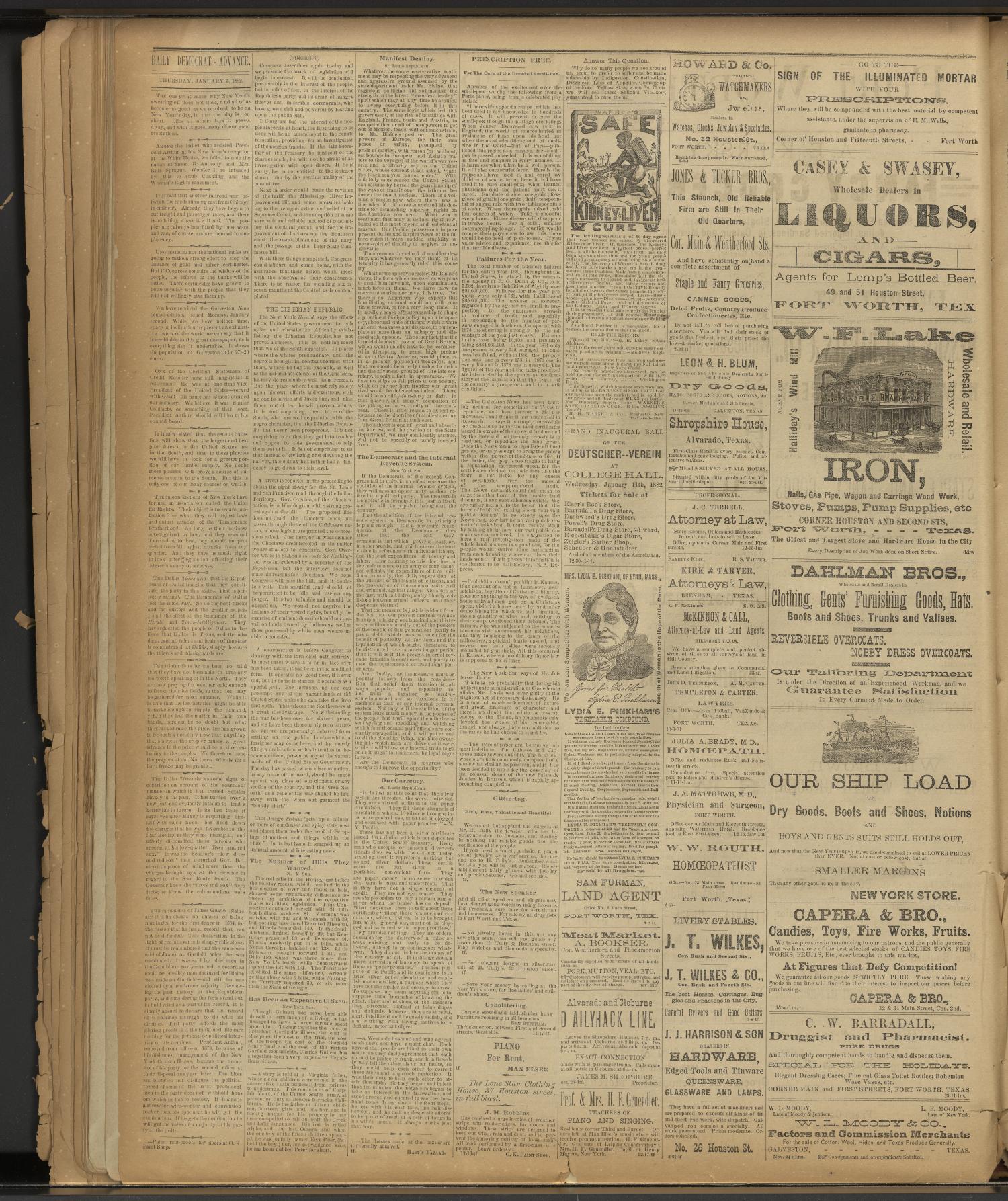Fort Worth Democrat-Advance. (Fort Worth, Tex.), Vol. 6, No. 16, Ed. 1 Thursday, January 5, 1882
                                                
                                                    [Sequence #]: 2 of 4
                                                