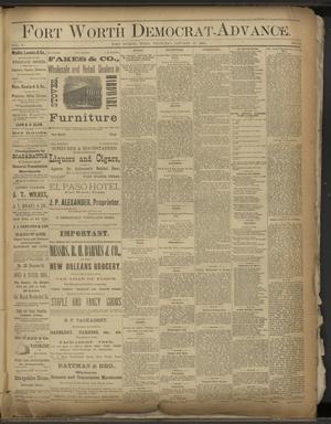 Primary view of object titled 'Fort Worth Democrat-Advance. (Fort Worth, Tex.), Vol. 6, No. 22, Ed. 1 Thursday, January 12, 1882'.
