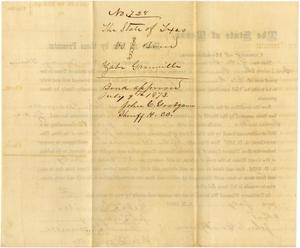Documents related to the case of The State of Texas vs. Zabe Granville, cause no. 728a, 1873