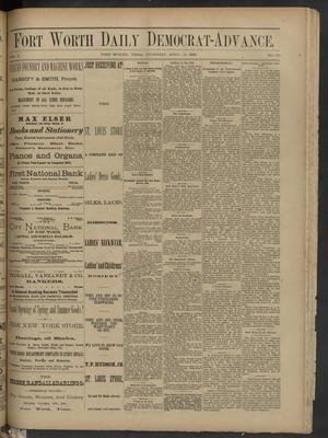 Fort Worth Daily Democrat-Advance. (Fort Worth, Tex.), Vol. 6, No. 100, Ed. 1 Thursday, April 13, 1882