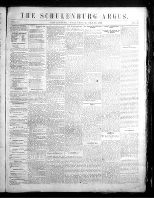 Primary view of object titled 'The Schulenburg Argus. (Schulenburg, Tex.), Vol. 1, No. 16, Ed. 1 Friday, July 13, 1877'.