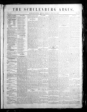 Primary view of object titled 'The Schulenburg Argus. (Schulenburg, Tex.), Vol. 1, No. 17, Ed. 1 Friday, July 20, 1877'.