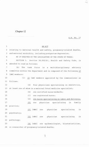 85th Texas Legislature, First Called Session, Senate Bill SB17, Chapter 12