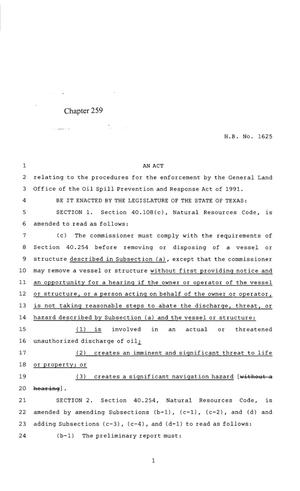 85th Texas Legislature, Regular Session, House Bill 1625, Chapter 259