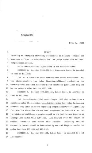 85th Texas Legislature, Regular Session, House Bill 2111, Chapter 839