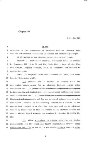 85th Texas Legislature, Regular Session, Senate Bill 826, Chapter 307