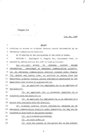 85th Texas Legislature, Regular Session, Senate Bill 1290, Chapter 314