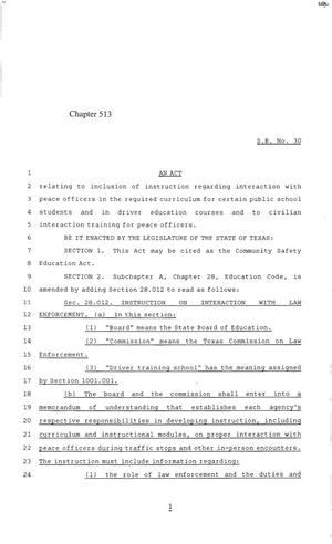 85th Texas Legislature, Regular Session, Senate Bill 30, Chapter 513