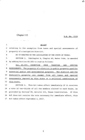 85th Texas Legislature, Regular Session, Senate Bill 1133, Chapter 112