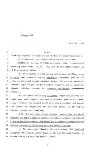 85th Texas Legislature, Regular Session, House Bill 1905, Chapter 831