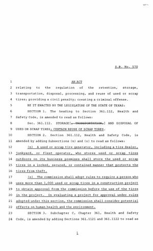 85th Texas Legislature, Regular Session, Senate Bill 570