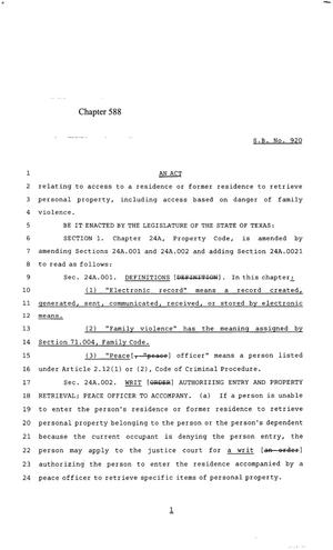 85th Texas Legislature, Regular Session, Senate Bill 920, Chapter 588