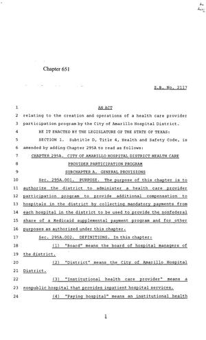 85th Texas Legislature, Regular Session, Senate Bill 2117, Chapter 651