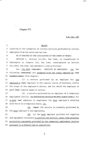 85th Texas Legislature, Regular Session, Senate Bill 745, Chapter 573