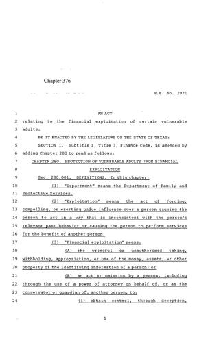 85th Texas Legislature, Regular Session, House Bill 3921, Chapter 376