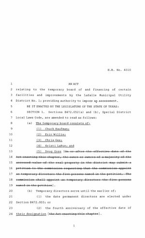 85th Texas Legislature, Regular Session, House Bill 4310