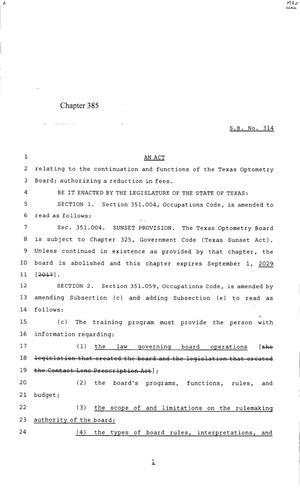 85th Texas Legislature, Regular Session, Senate Bill 314, Chapter 385