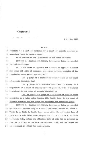 85th Texas Legislature, Regular Session, House Bill 1480, Chapter 1013