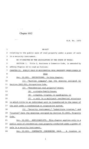 85th Texas Legislature, Regular Session, House Bill 1470, Chapter 1012