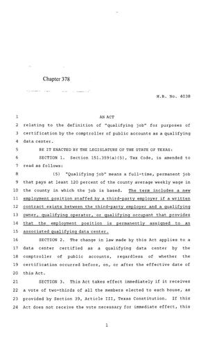 85th Texas Legislature, Regular Session, House Bill 4038, Chapter 378