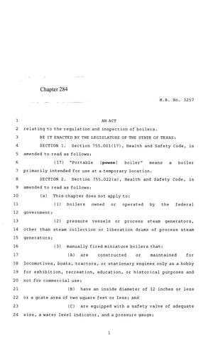 85th Texas Legislature, Regular Session, House Bill 3257, Chapter 284
